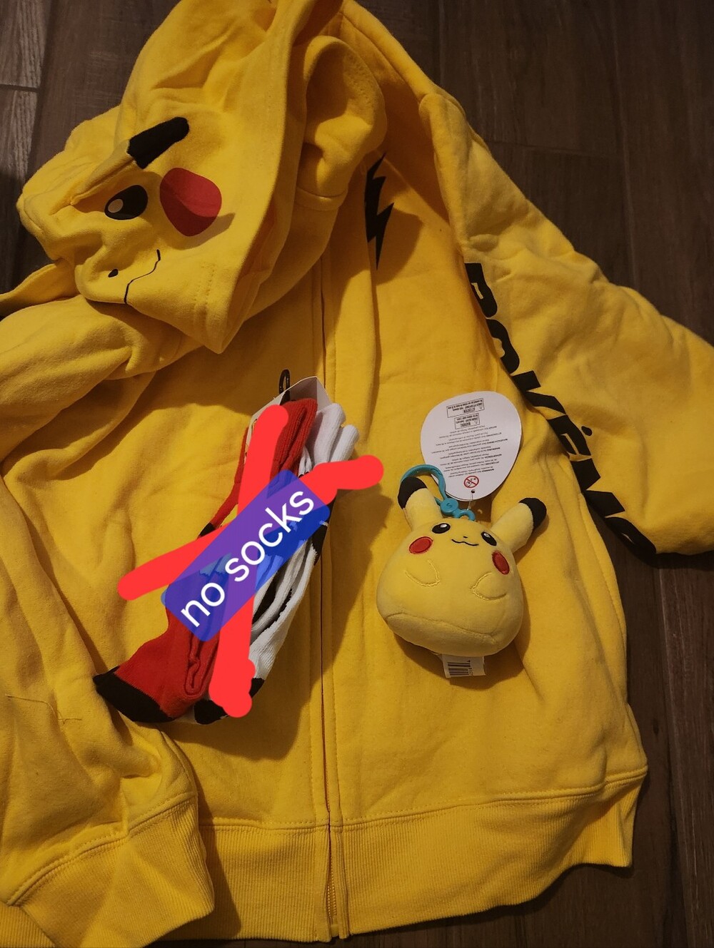 Pikachu Yellow Kids Zip-Up Hoodie Jacket With  Plush  Toy